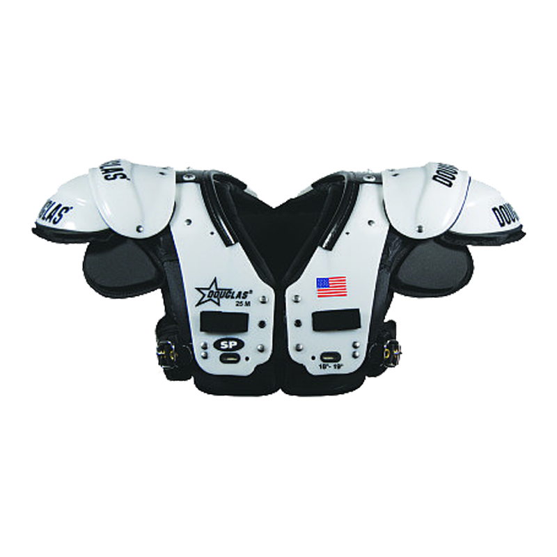 White football shoulder pads